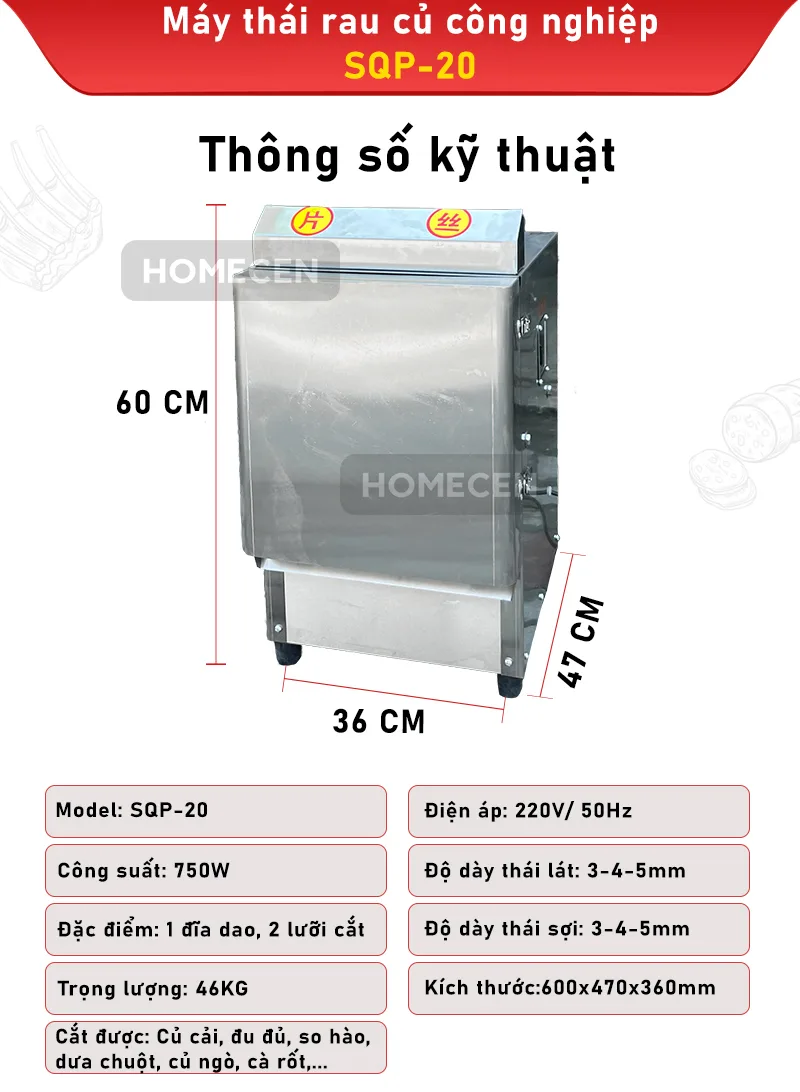 Máy thái rau củ QSP-20 2 Máy thái rau củ QSP-20 - Ảnh 2