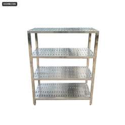 Giá Phẳng Đột Lỗ 4 Tầng Homecen – Inox 304 Chịu Tải Cao