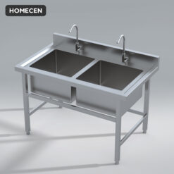 Alternative view of Bàn Chậu Đôi Inox Homecen – 1200x750 Hố 500x500mm