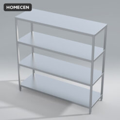 Alternative view of Giá Kệ 4 Tầng Phẳng Inox Homecen – 1500x500x1500mm