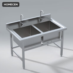 Bàn Chậu Đôi Inox Homecen – 1200x750 Hố 500x500mm - Ảnh 3